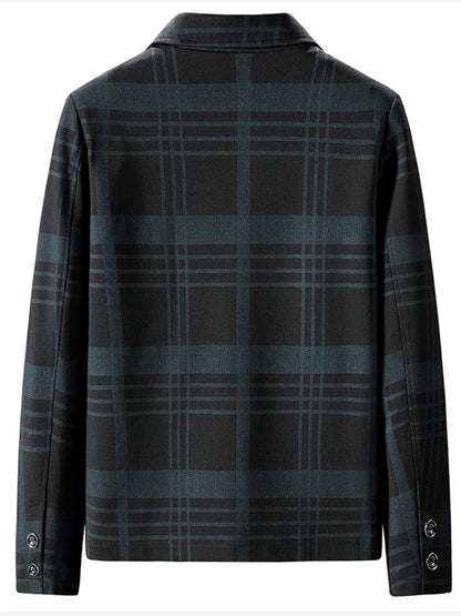 Men's Plus Size Plaid Zip Up Jacket
