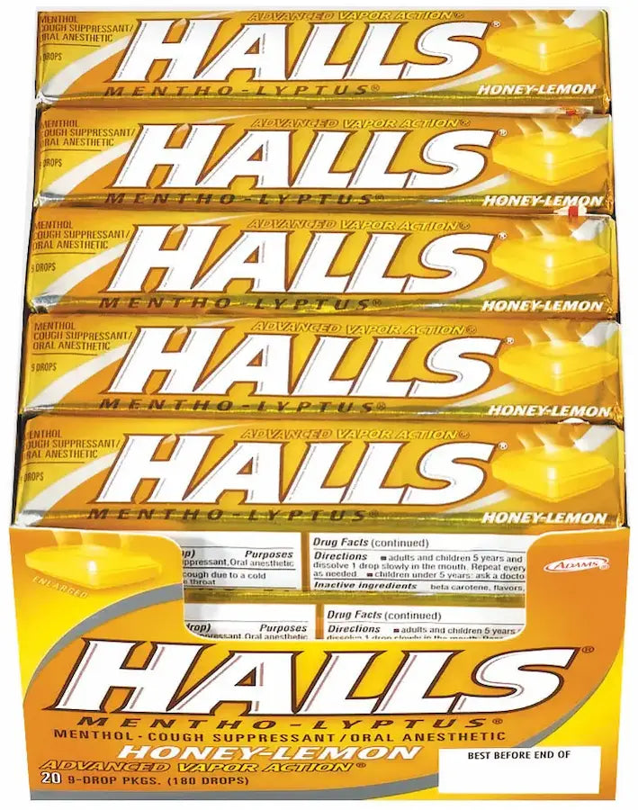 Halls Honey Lemon Sticks 9 ct