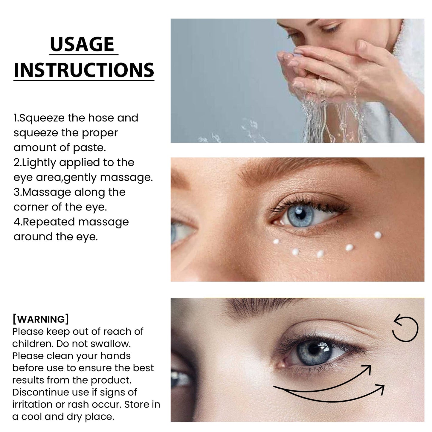 EELHOE Eye Cream, Reduce Pouch Black Rim Of The Eye Brighten The Skin Moisturizing Eye Anti Aging