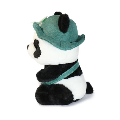 10-Inch Black and White Daisy Panda with Green Hat