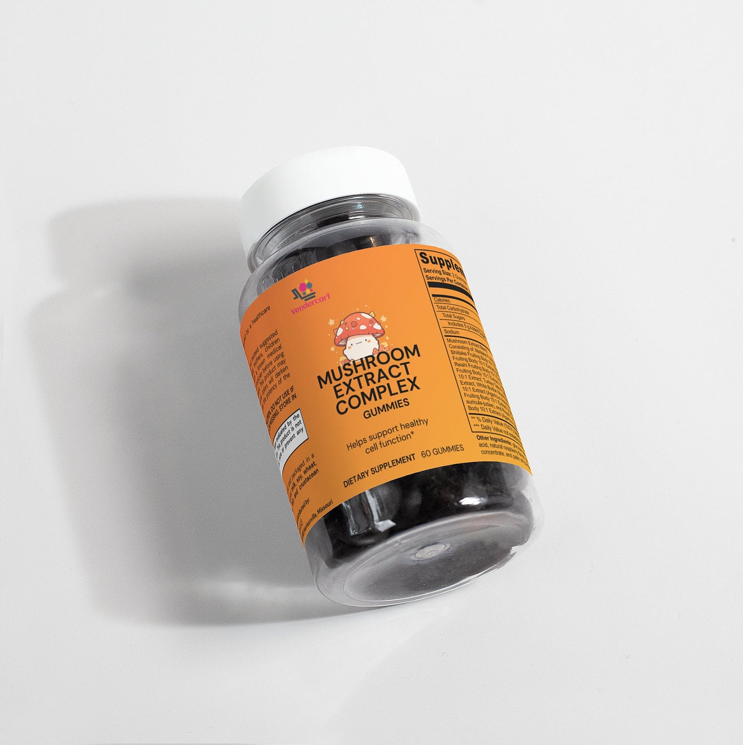 Mushroom Extract Complex Gummies Lion’s Mane Reishi Cordyceps Chaga Immune Brain Energy Support Vegan 60 Gummies USA