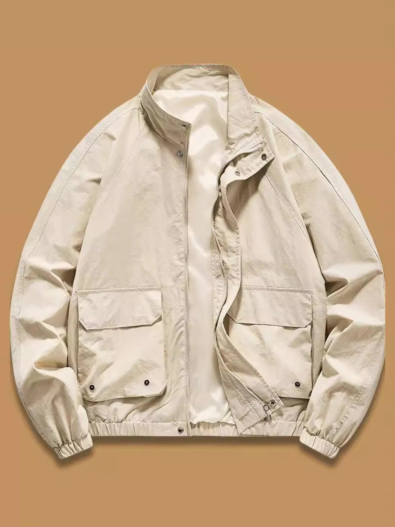 Men's Plus Size Zip Up Long Sleeve Jacket