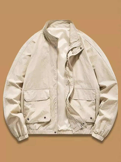 Men's Plus Size Zip Up Long Sleeve Jacket