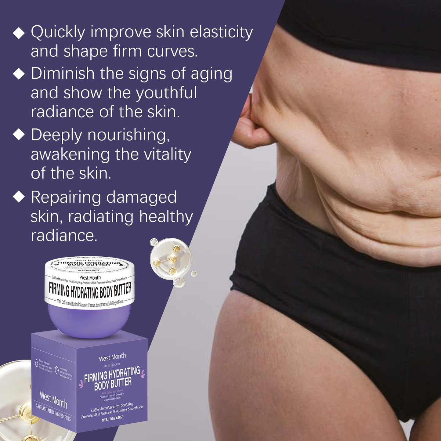 West&Month Body Massage Cream Hydrating And Moisturizing Arm Belly Body Massage Treatment Cream For Skin