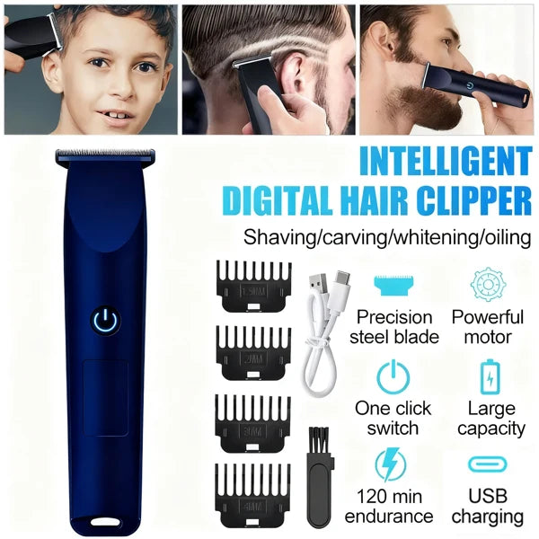 Men Pro Electric Hair Clippers Beard Trimmer Cutting Barber Shaving Machine Blue (Logistics Only For USPS.TK/TMEU Only For Self-pickup)