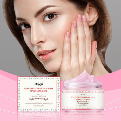 Hoygi Pink Rose Clay Mask, Gently Cleanses The Face, Hydrates, Moisturizes And Moisturizes The Skin