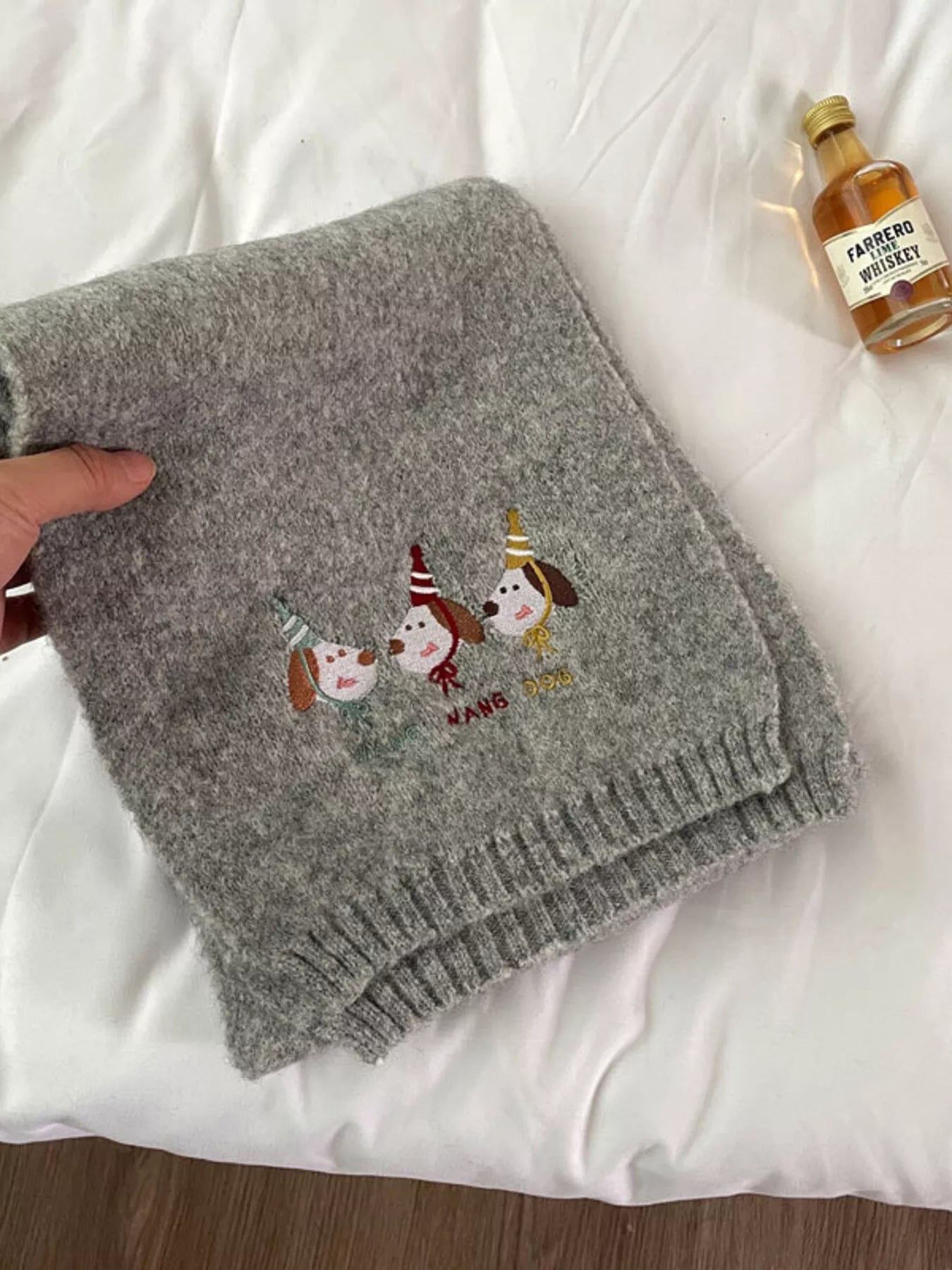 Embroidered Dog Plush Scarf