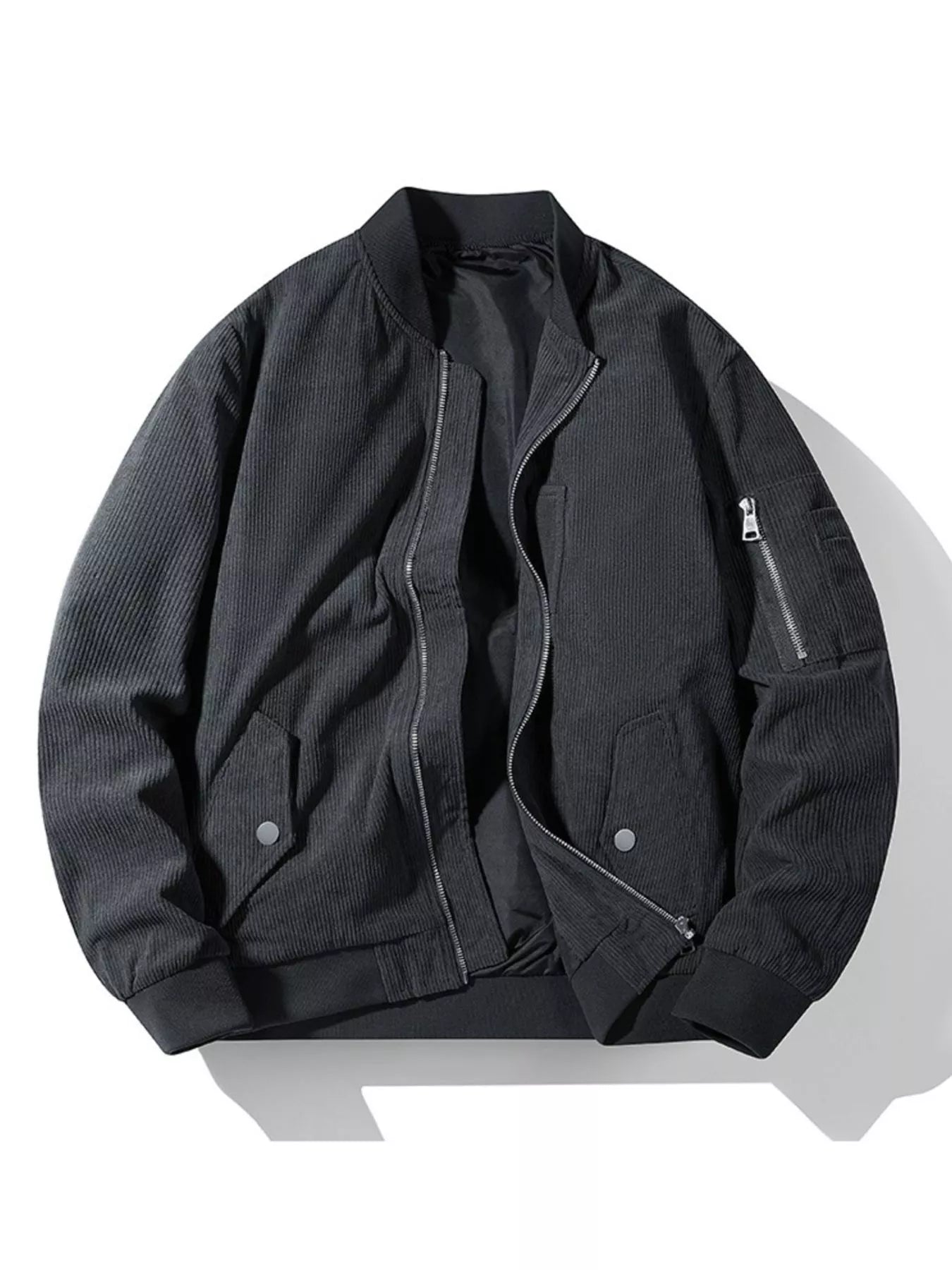 Men's Plus Size Zip Up Long Sleeve Jacket