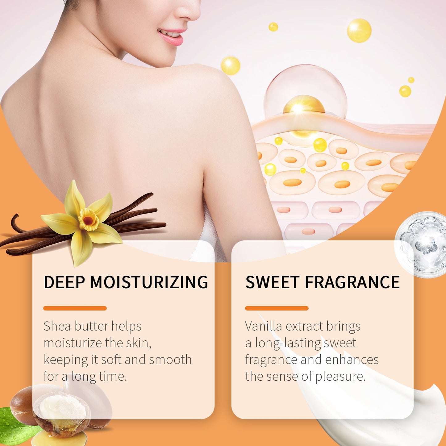 OUHOE Sweet Moisturizing Fragrance Body Lotion, Natural Fragrance Around Delicate, Soft Touch Moisturizing Without Sticky