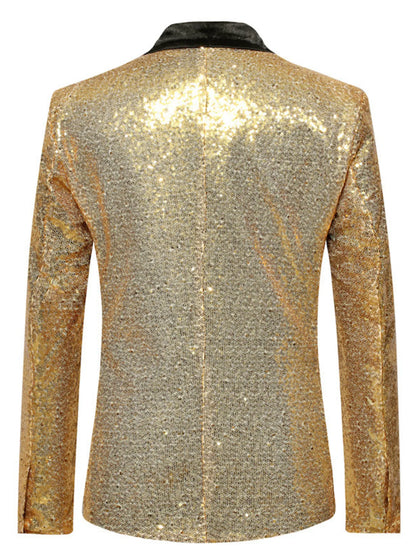 Men's Sequin Long Sleeve Blazer