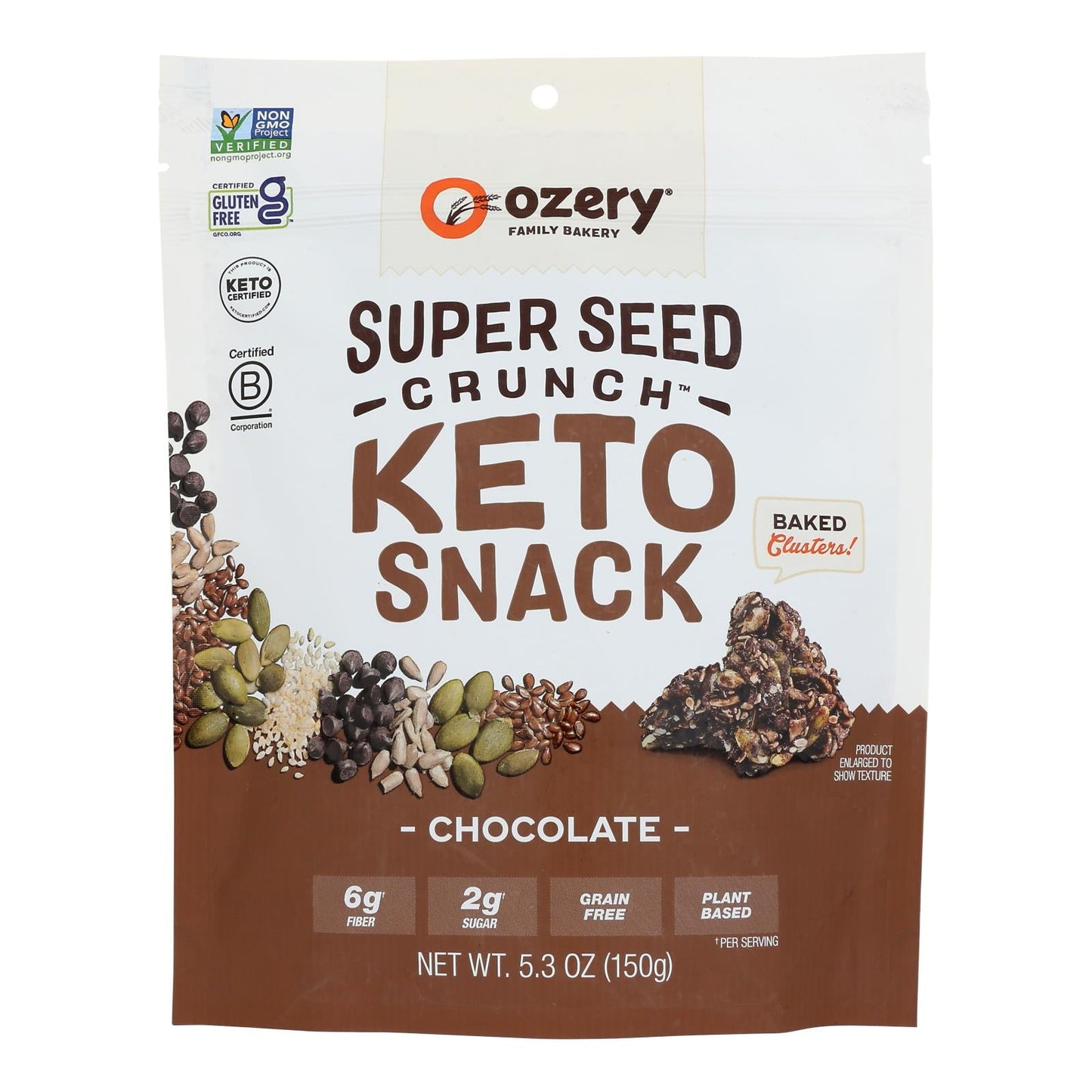 Ozery's Bakery Sprout Seed Crunch Chocolate, Pack of 6, 5.3 Oz Each