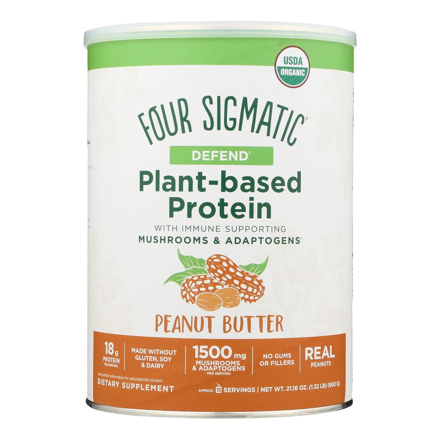 Four Sigmatic - Plant Based Protein - Peanut Butter 21.16 Oz
