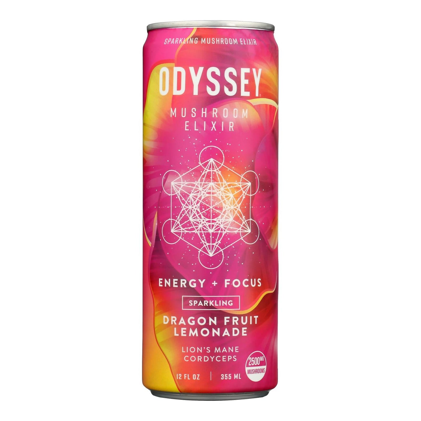 Odyssey Sparkling Energy, Dragonfruit Lemonade, Case of 12, 12 Fl Oz Cans