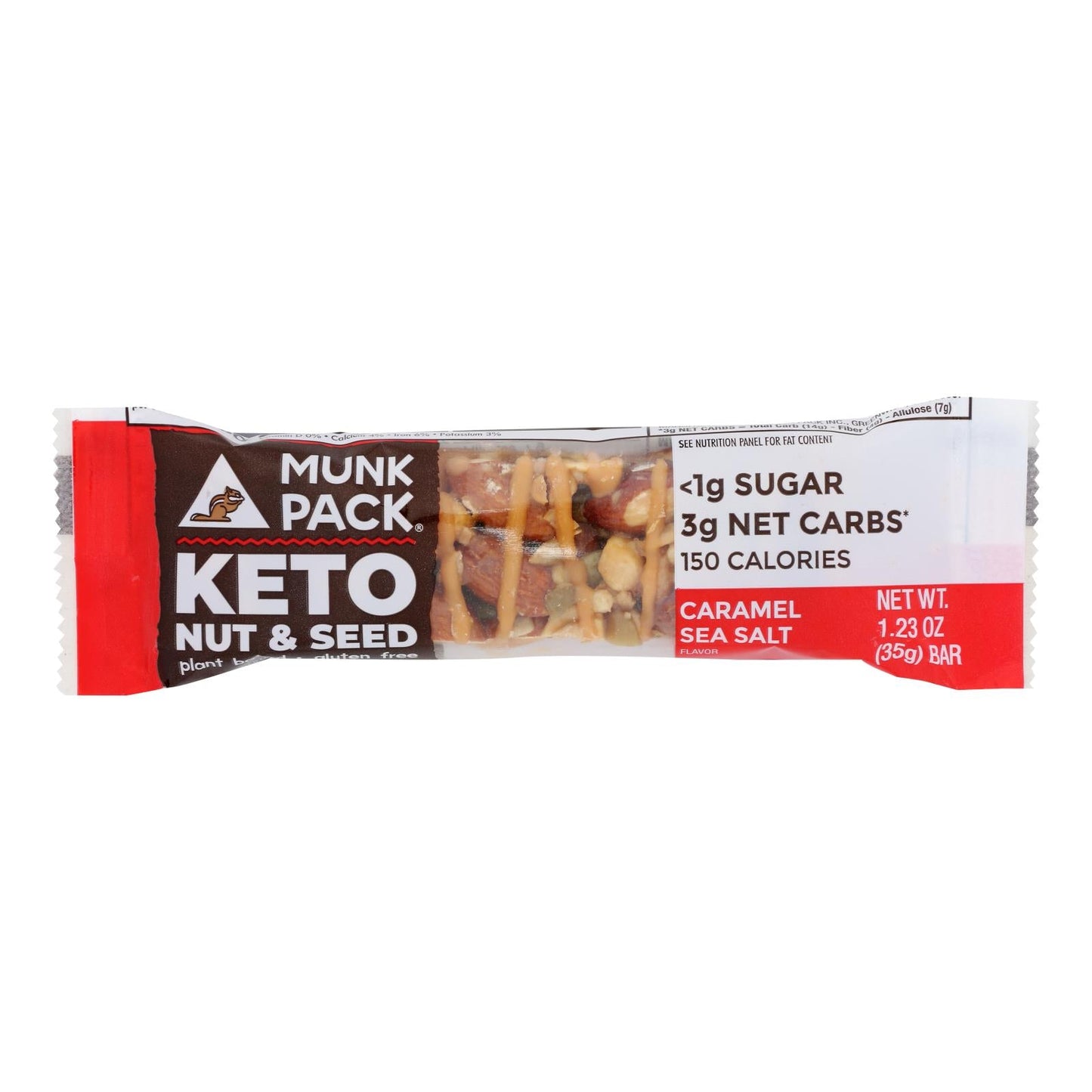 Munk Pack Bar Nut/Sd Caramel Sea Salt Kto - Case of 12 - 1.23 Oz