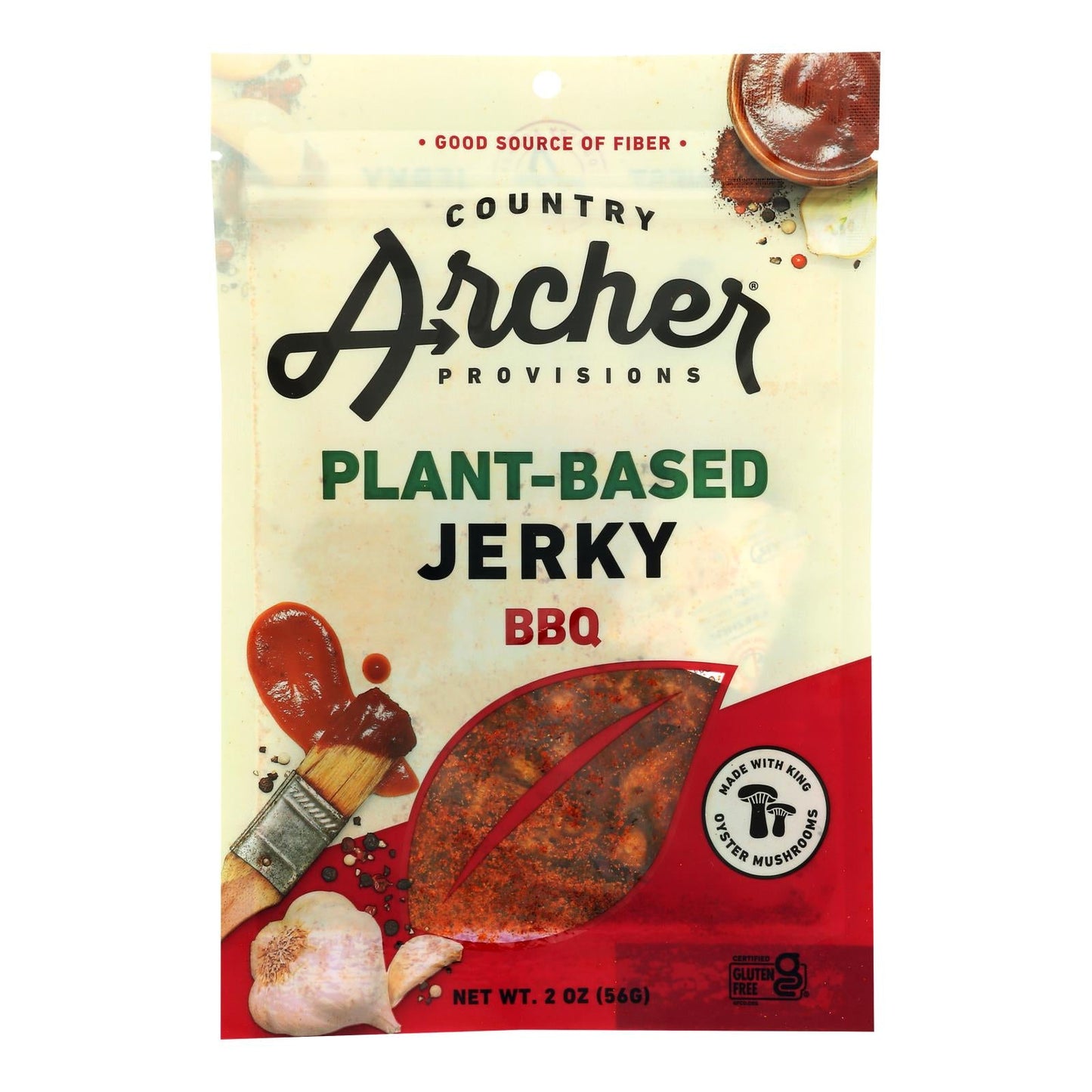 Country Archer Plant-Based BBQ Jerky (12 x 2 oz Packs)