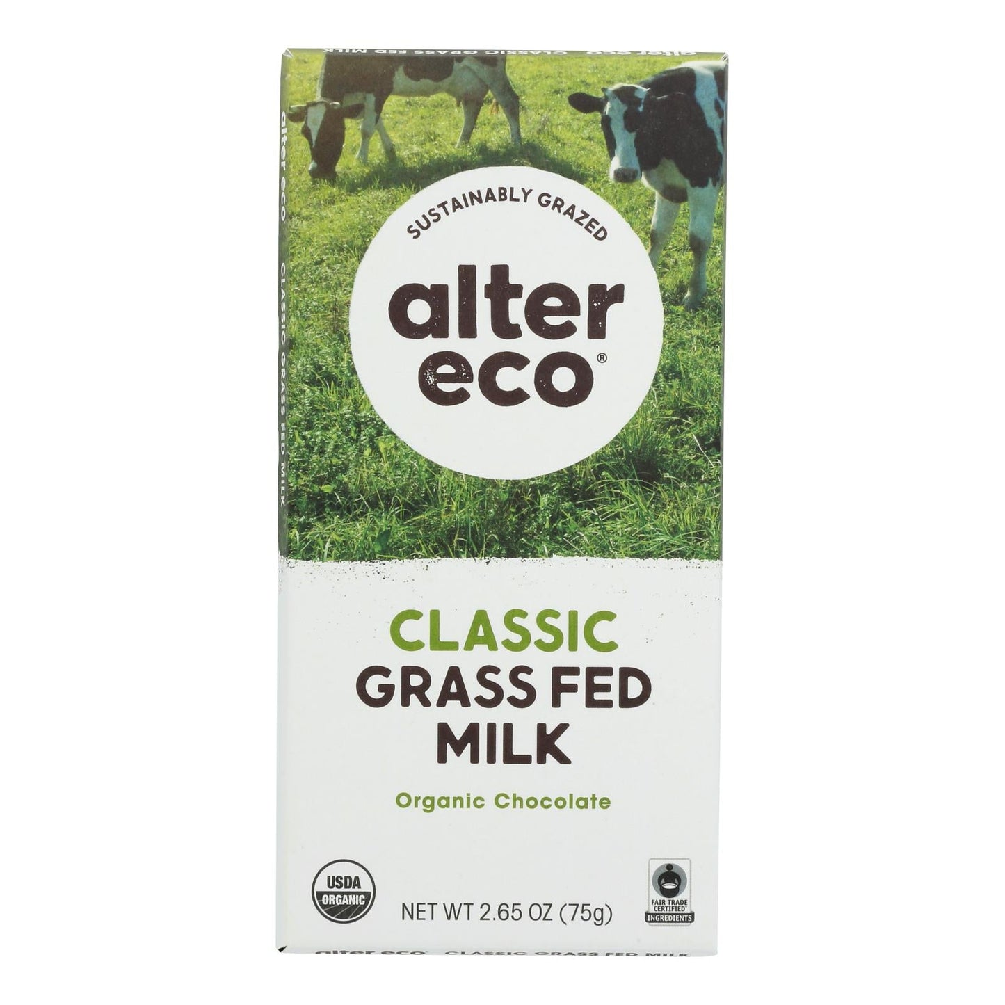 Alter Eco Chocolate Bar, Classic Milk Chocolate - 2.65 Oz (Pack of 12)