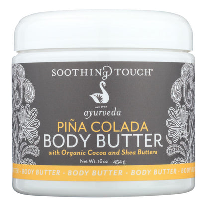 Soothing Touch Body Butter, Indulgent Pina Colada Aroma, Nourishing Hydration for Glowing Skin - 13 Oz