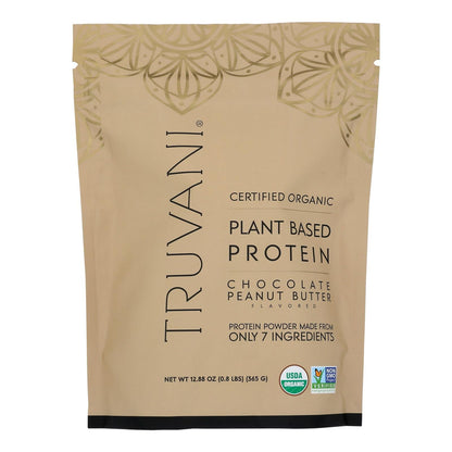 Truvani Organic Plant-Based Protein Powder, Peanut Butter Chocolate - 12.88 Oz