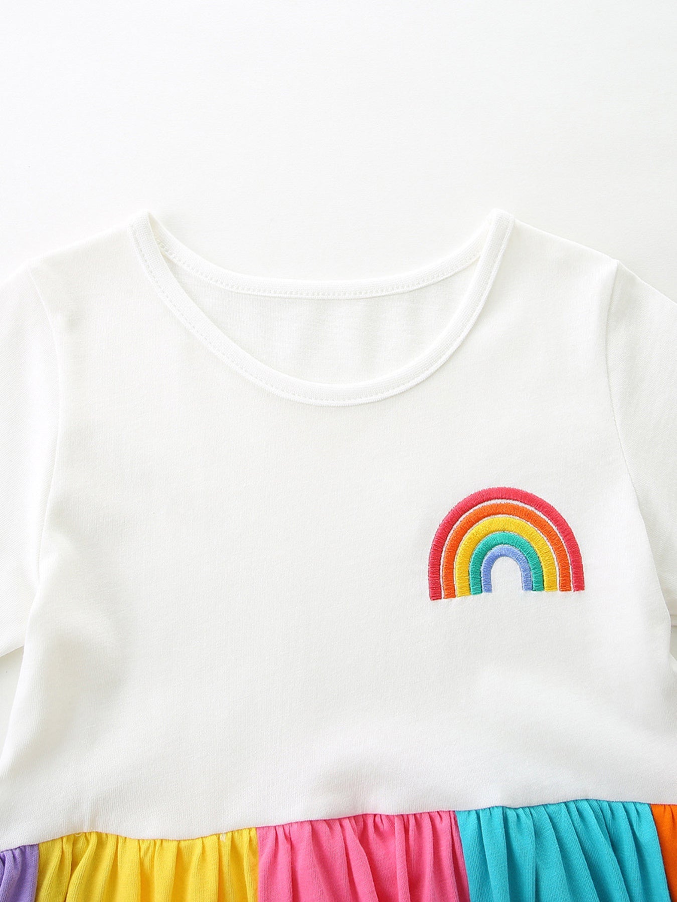 Children's Rainbow Striped Casual Dress