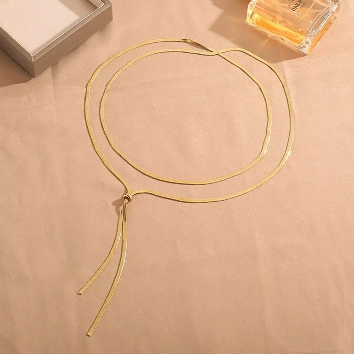 Layered Snake Chain Y Necklace