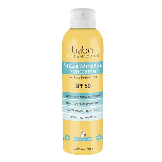 Babo Botanicals Sheer Spray Sunscreen SPF 50 - 6 Oz