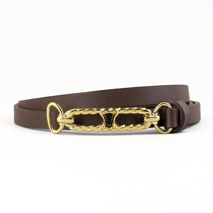 Gold Buckle Skinny Belt