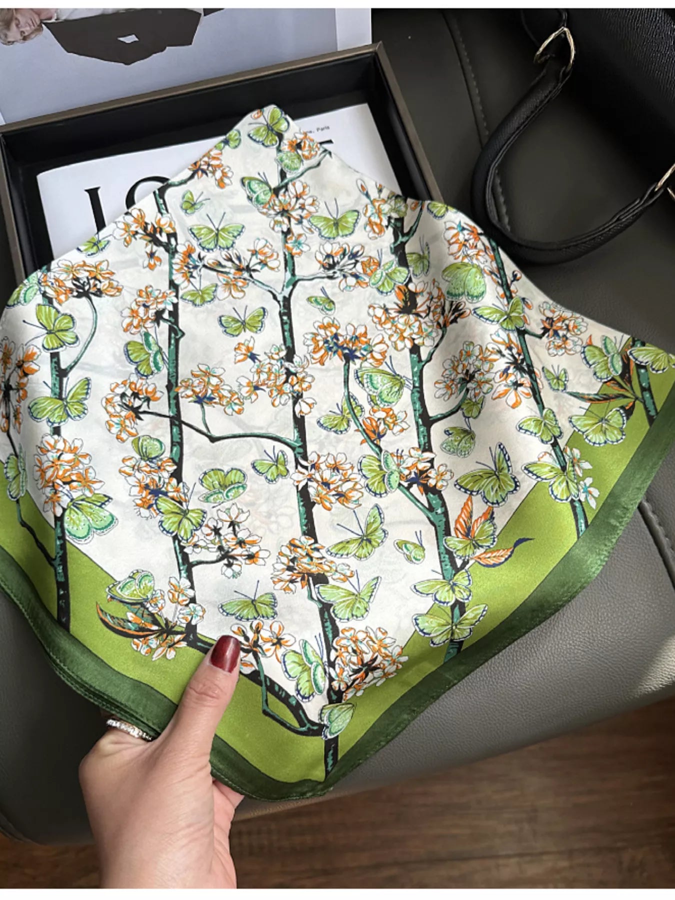 Floral Print Silk Scarf