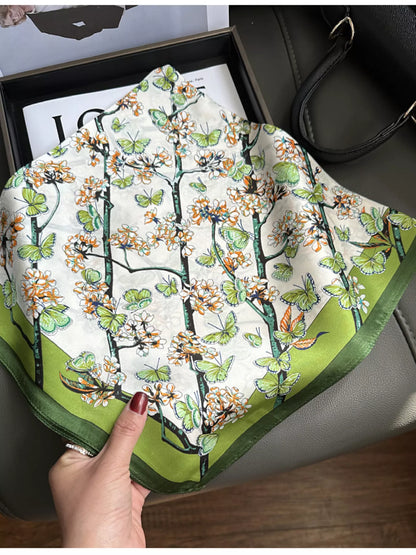 Floral Print Silk Scarf