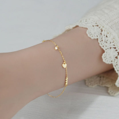 Heart Charm 925 Sterling Silver Bracelet