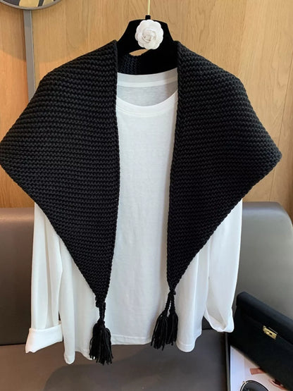Chunky Knit Tassel Scarf