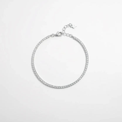 925 Sterling Silver Inlaid Zircon Bracelet