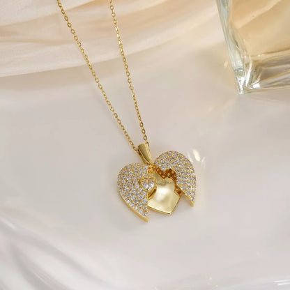 18K Gold-Plated Heart Locket Necklace