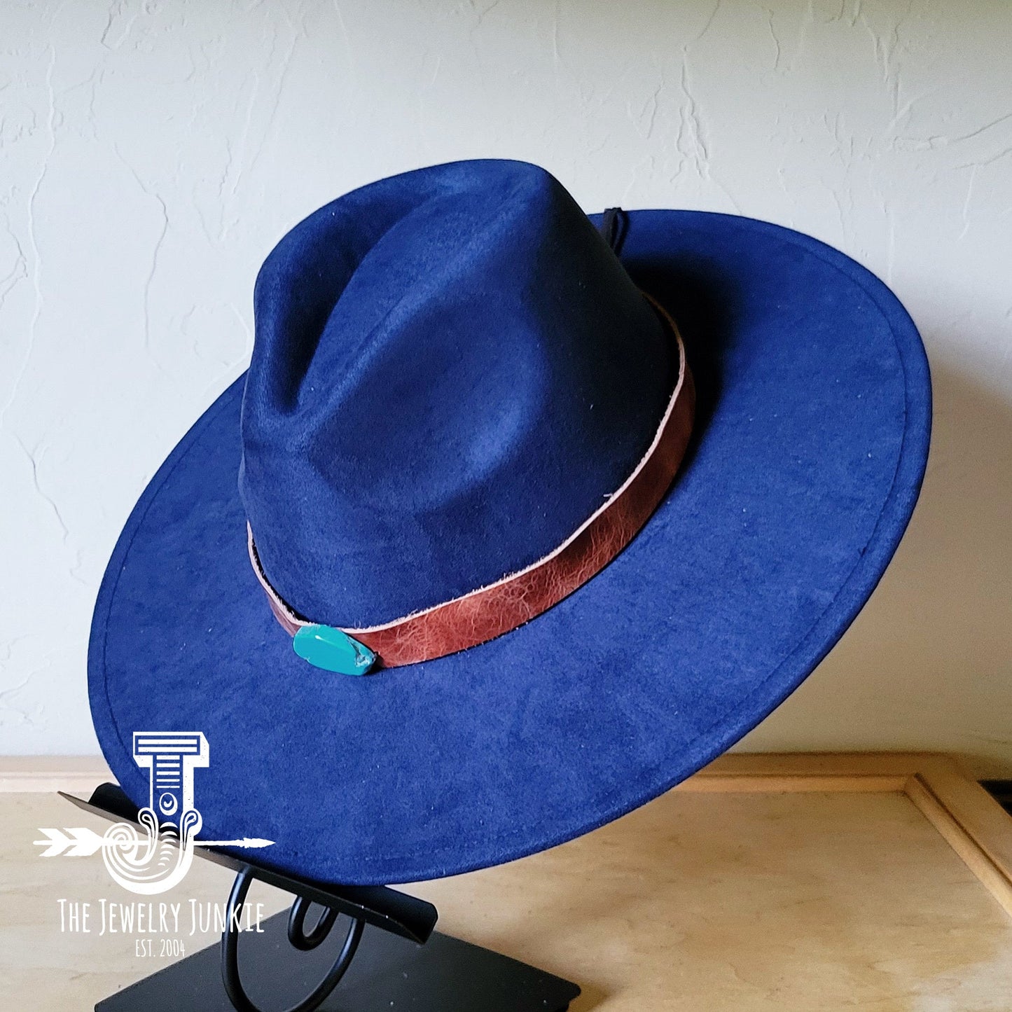 **Boho Western Felt Hat w/ Choice of Hatband- Navy 990a