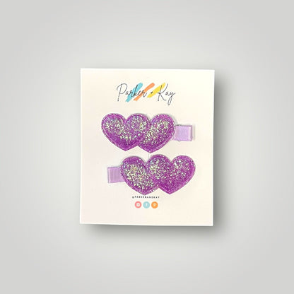 Sparkling Heart Hair Clips