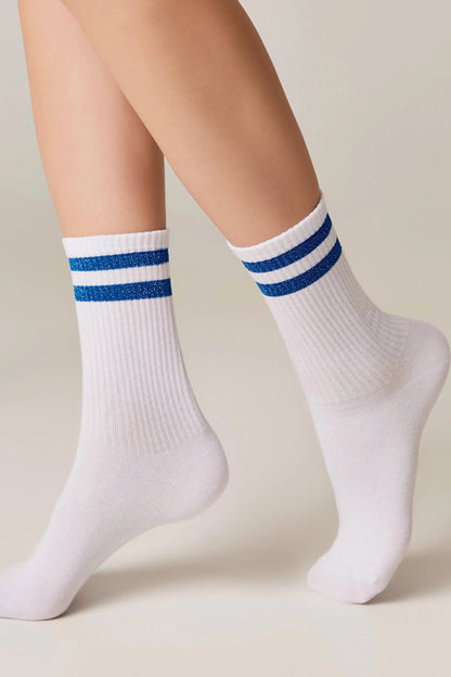 Conte Cotton Long Socks Active 157 - Lurex Stripes