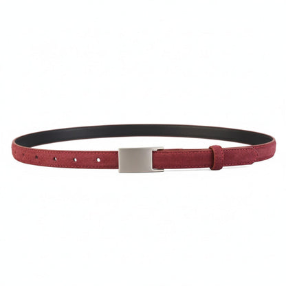 Silver Buckle Skinny Belt