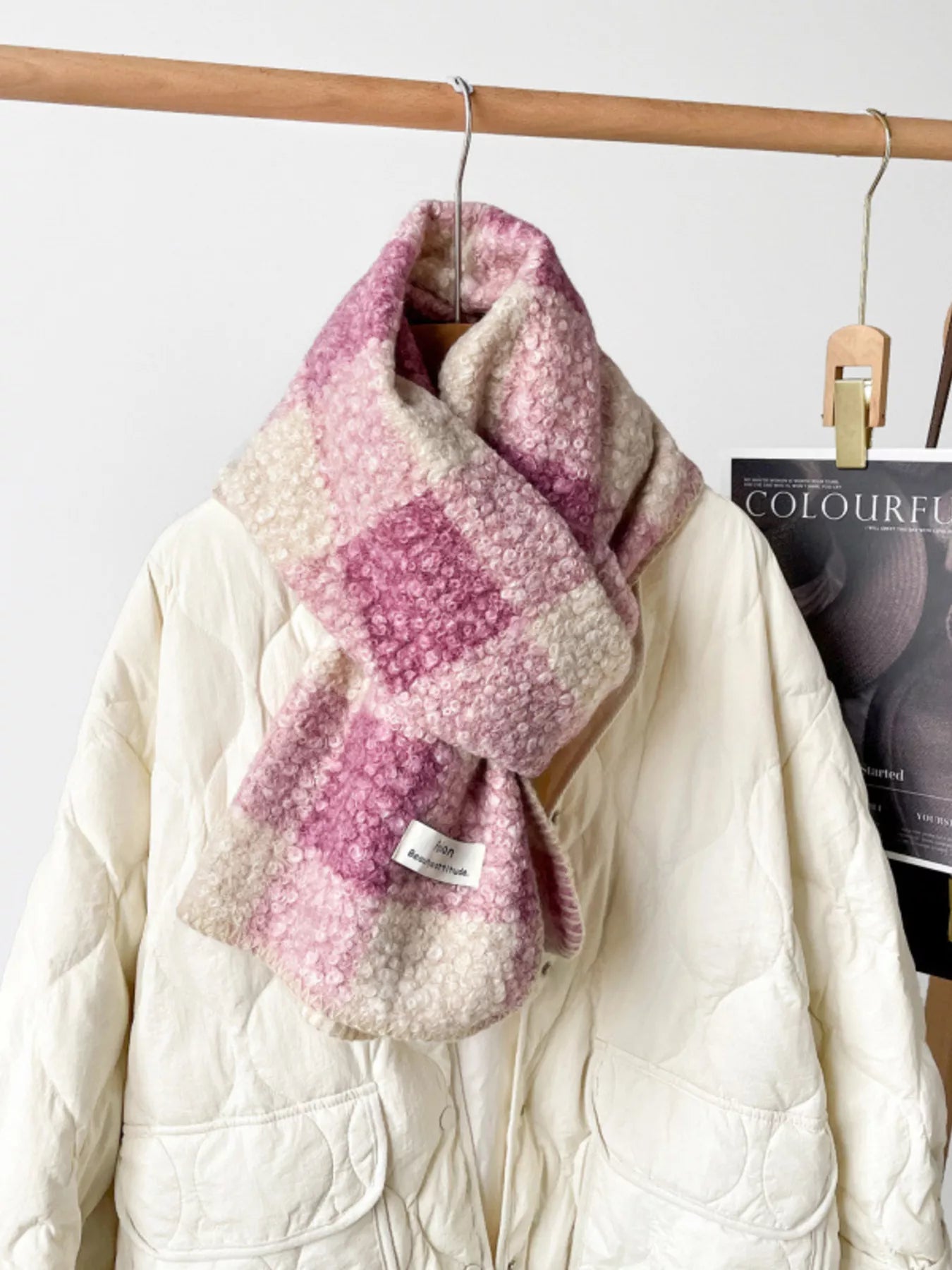 Cozy Plaid Knitted Scarf