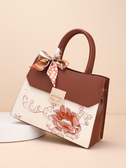 Floral Top Handle Handbag