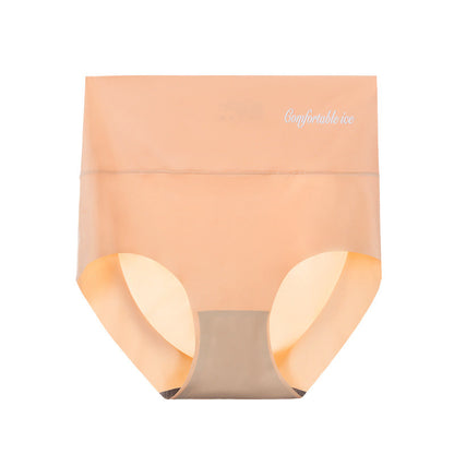 High Waist Ice Silk Seamless Belly And Hip Lift Panties