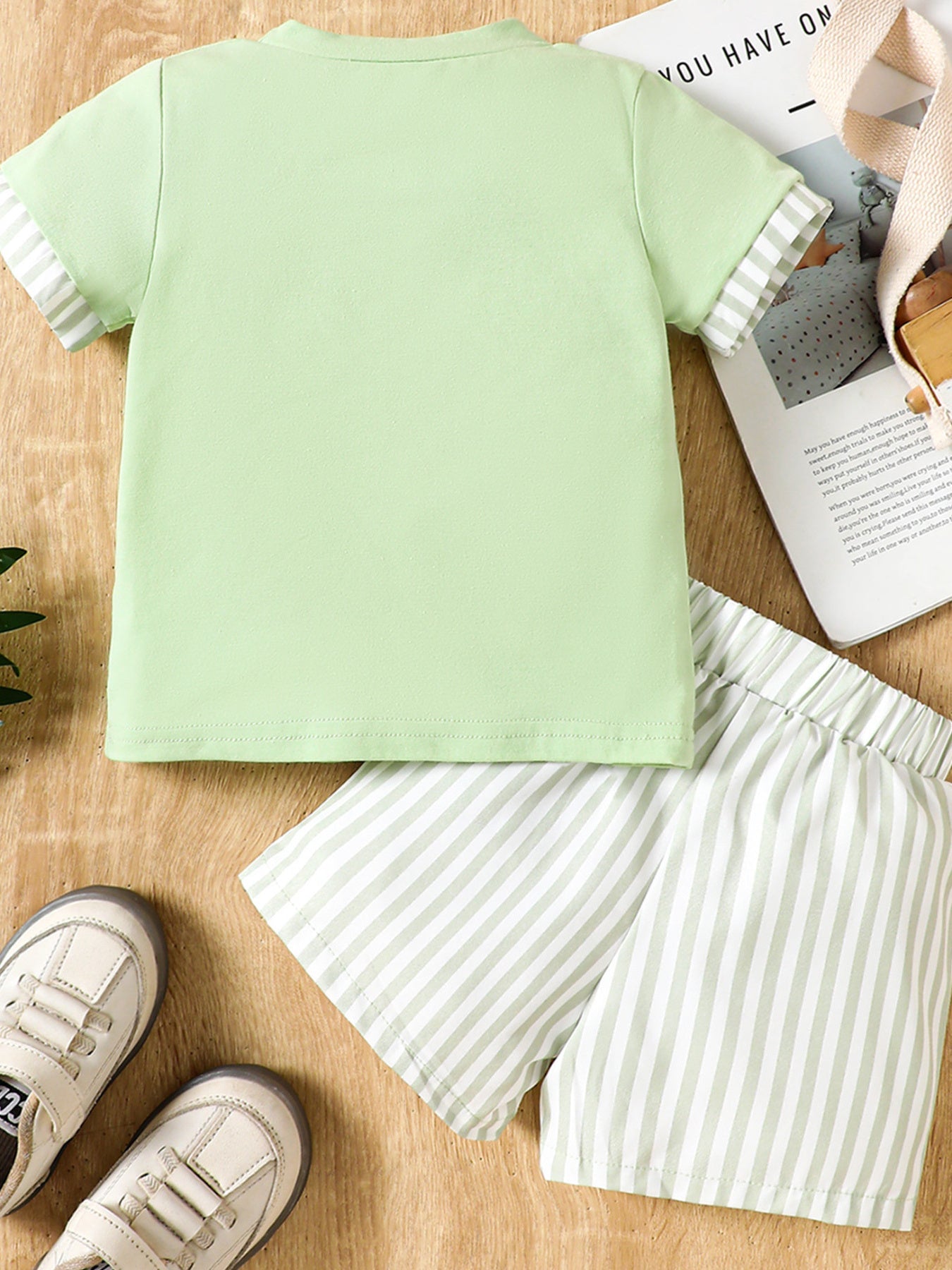 Children's Striped Pocket Tee and Shorts Set