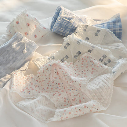 Bow Sweet Little Floral Ribbed Panties