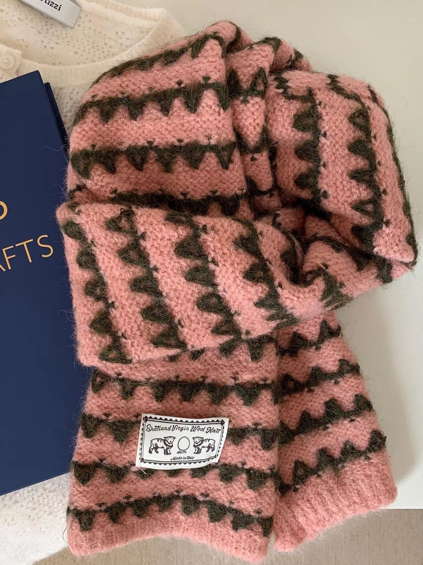 Vintage Knitted Pattern Scarf