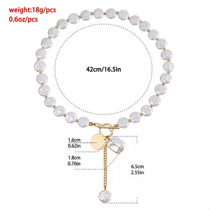 18K Gold-Plated Pearl Drop Necklace