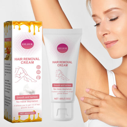 EELHOE Hair Removal Cream, Gentle Depilatory Facial Lip Body Smooth And Delicate Moisturizing Refreshing Depilatory Cream