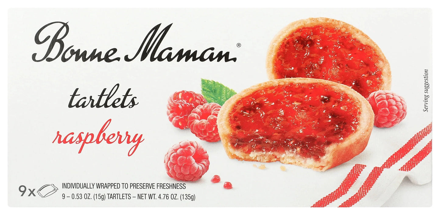 Bonne Maman Raspberry Tartlets, 4.76 oz (Case of 12) - French Pastries Treats