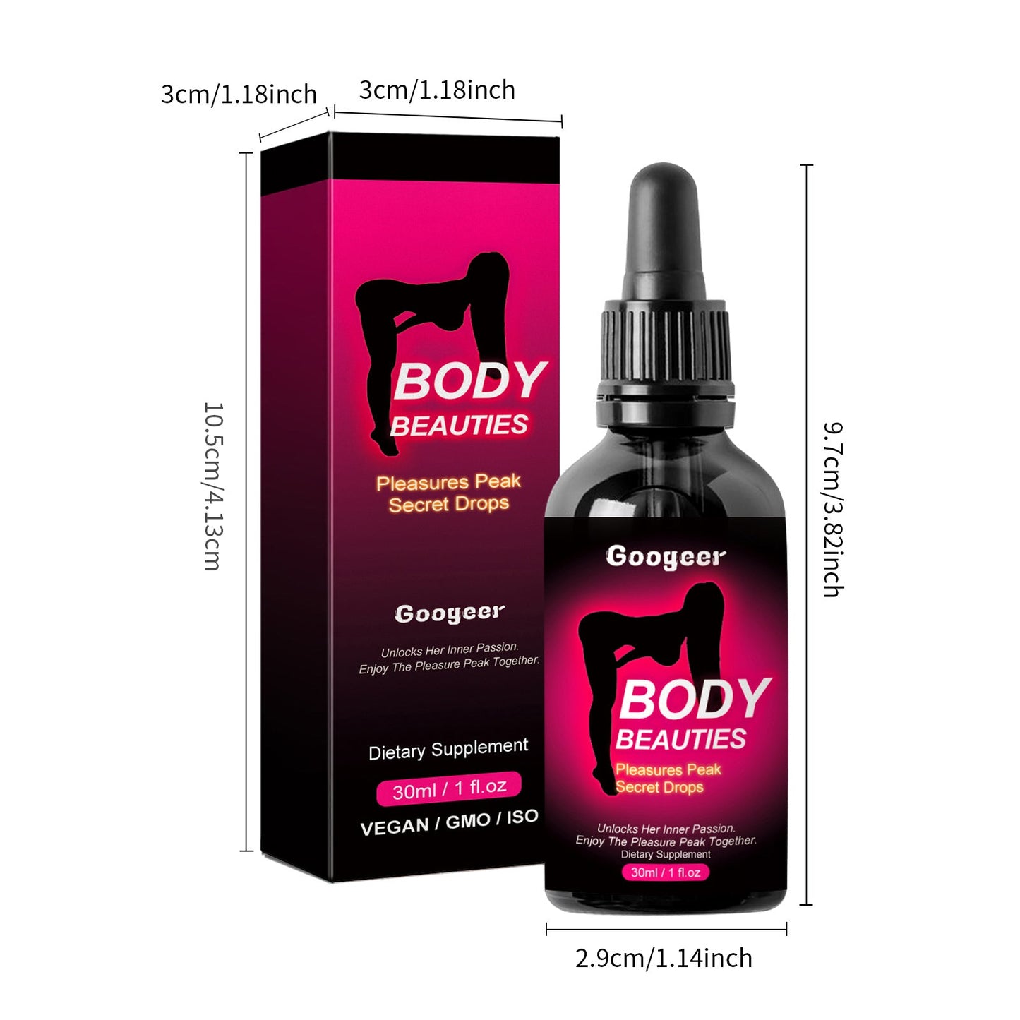 Body Beauties Pleasures Peak Secret Drops, Maca Root & Tribulus Extract Oral Support Drops For Women, Intimate Comfort & Passion Supplement, 30ml