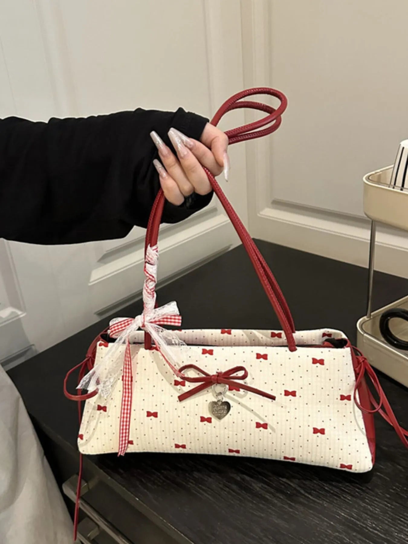 Bow Print Shoulder Bag
