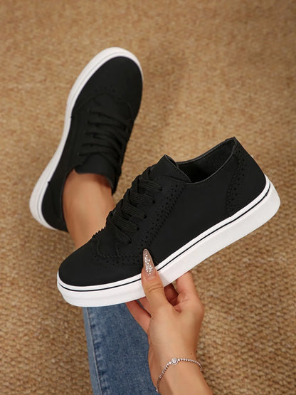 Lace Up Round Toe Platform Sneakers