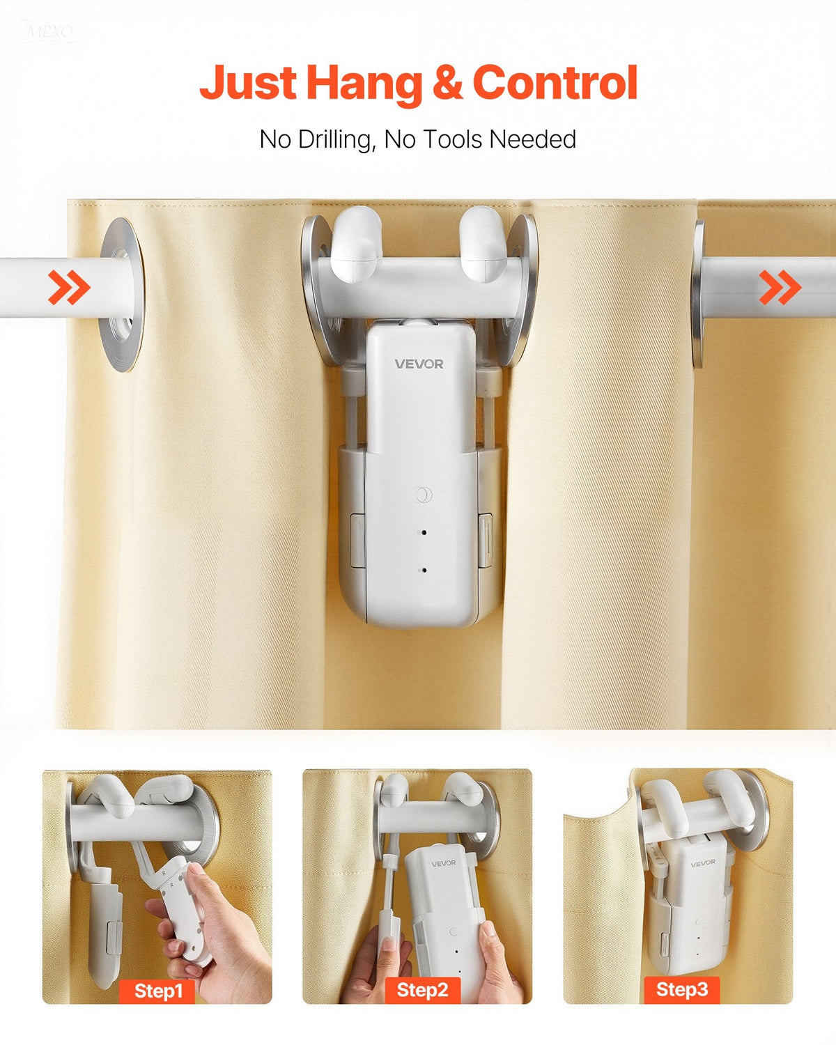 Automatic Curtain Opener, APP And Remote Control, Hub Included, Electric Smart Curtain Opener Compatible With Alexa And Google Home, Timed Opening And Closing, Silent Mode, For Roman Rods