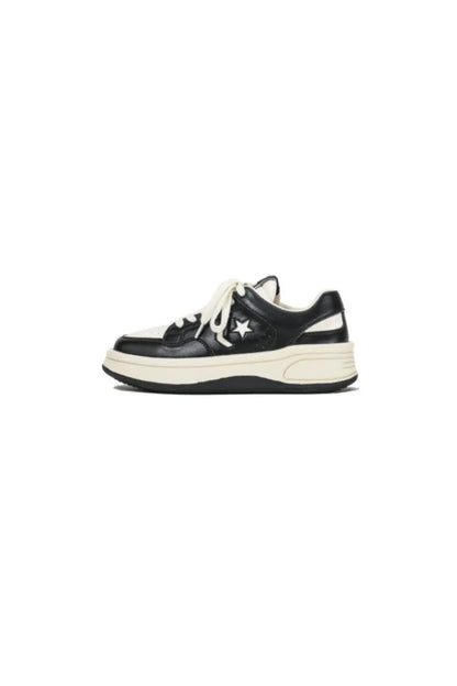 Star Lace Up Round Toe Platform Sneakers